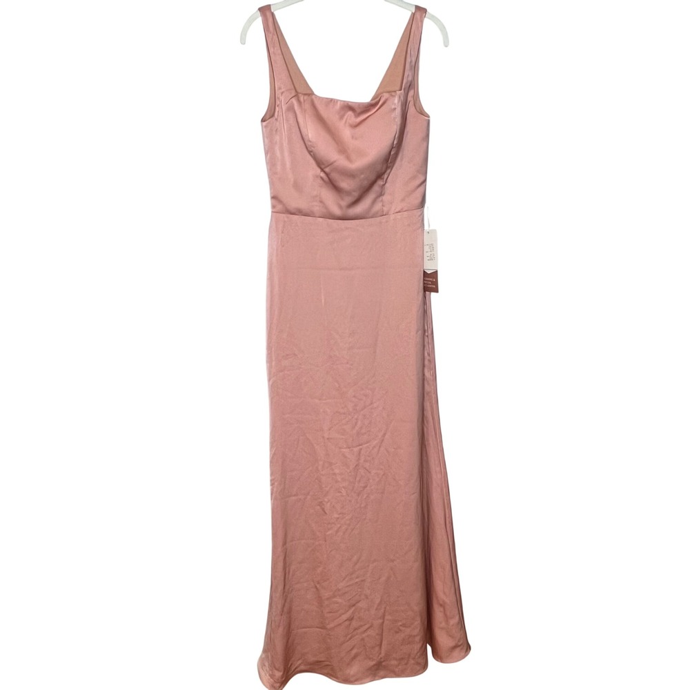 STACEES NEW Size 6 Dusty Rose Satin Bridesmaid Wedding Formal Maxi Dress